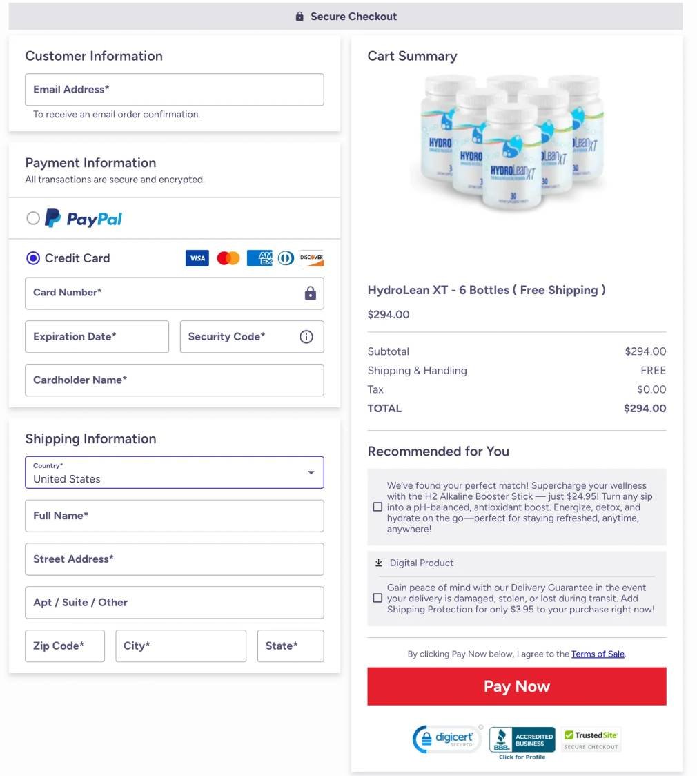 Secure encrypted checkout system designed to protect customer information and ensure safe online transactions